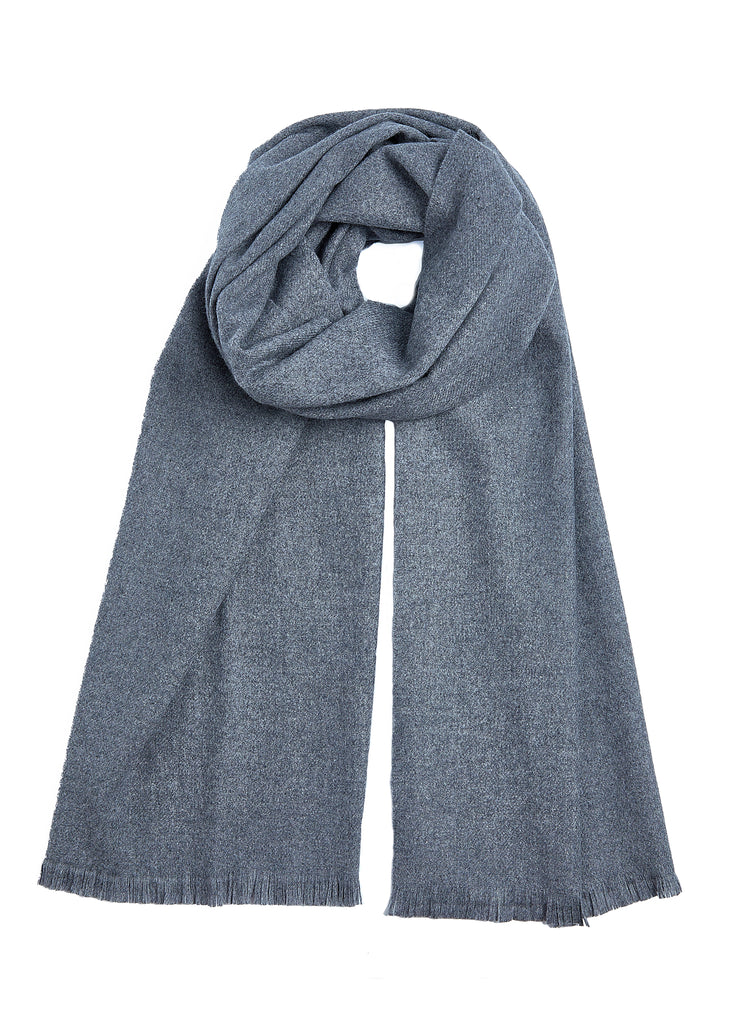 FOXFORD Oxford Fine Wool Cashmere Blend Scarf, luxury Irish-made wool and cashmere scarf, soft Oxford grey scarf