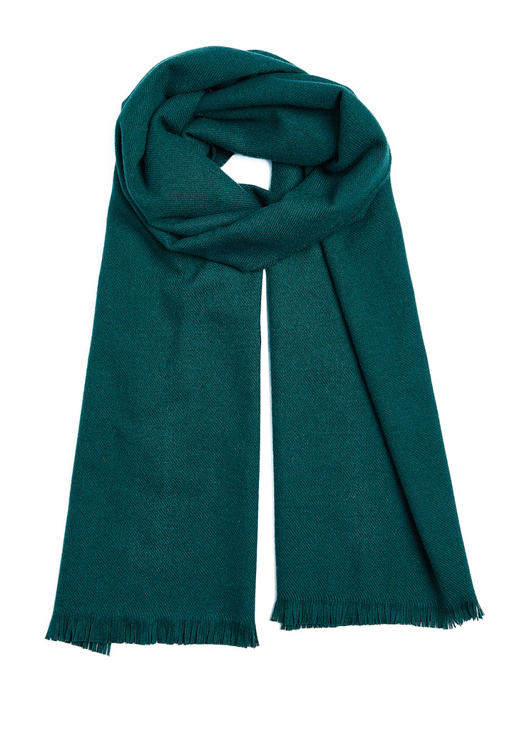 FOXFORD Amazon Fine Wool Cashmere Blend Scarf, luxury Irish-made wool and cashmere scarf, green and soft scarf