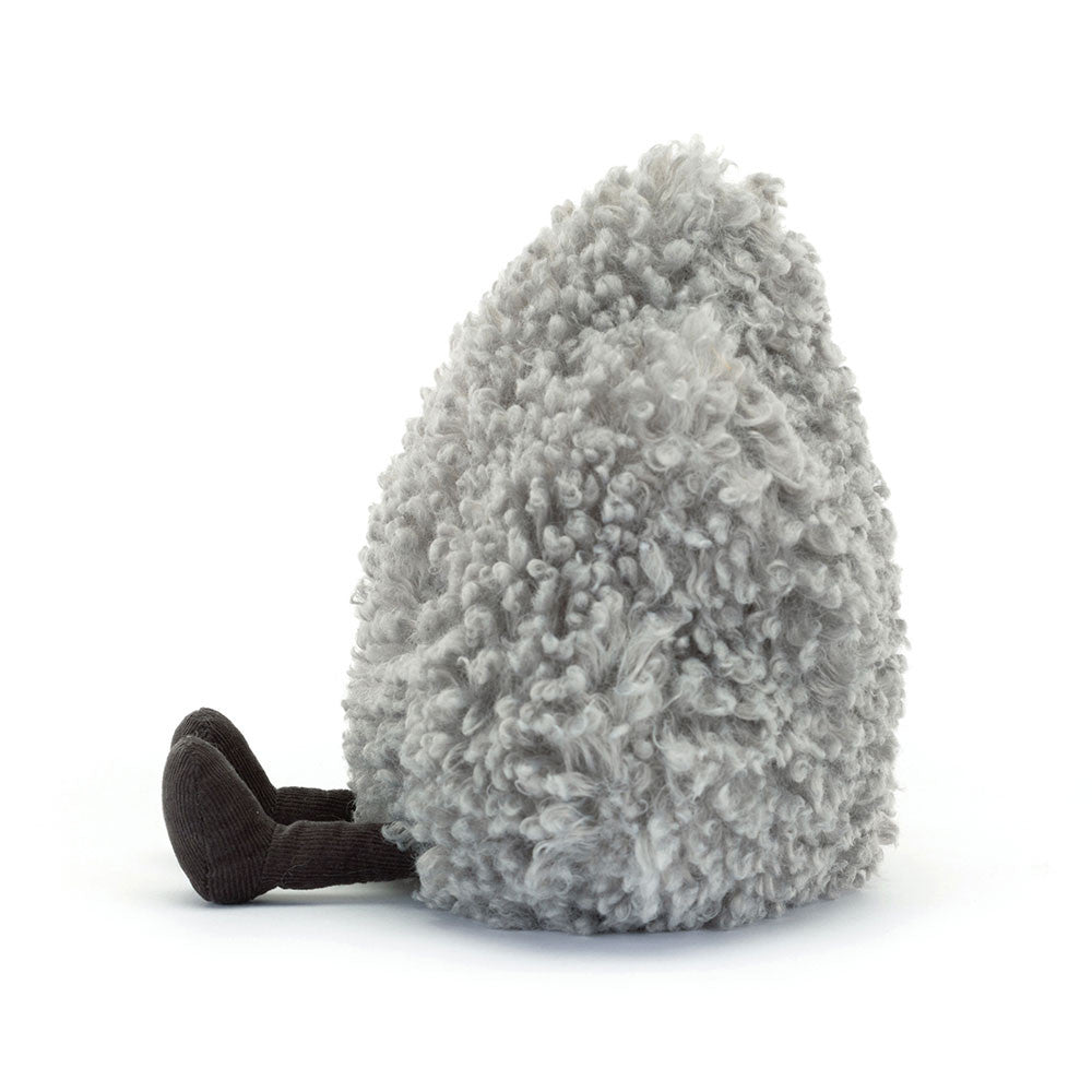 Amuseables Storm Cloud might look overcast, but everyone who sees this fluffy grump smiles! With tufty grey fleece, charcoal cord boots, embroidered frown and beany base, this cloud has hugs for gloomy days