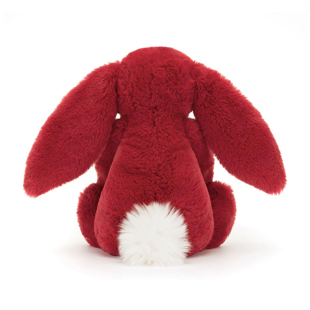 It's impossible not to nuzzle Bashful Luxe Bunny Scarlett. This divinely soft bunny has holly-berry fur and a white tufty bobtail. With bright, glossy eyes, cascading ears and a glittery-pink jersey nose, Scarlett is full of festive magic.