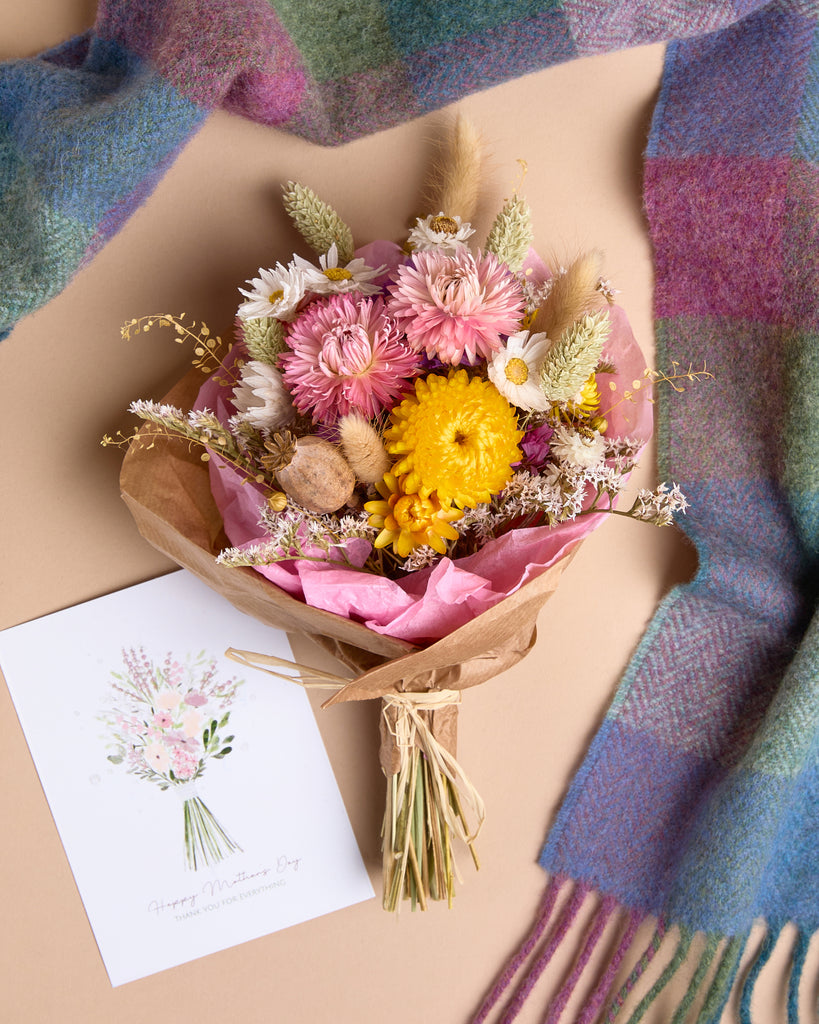 Foxford Wildflower Posy and Check Scarf Bundle