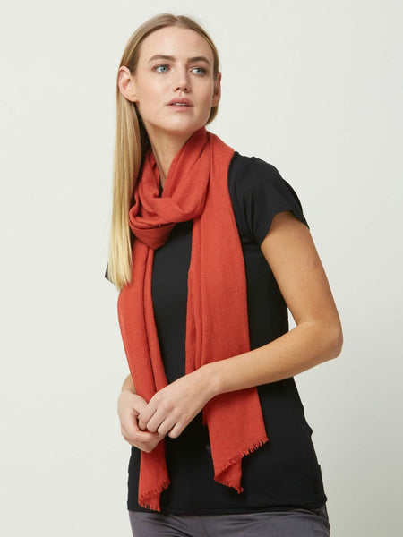 Red best sale linen scarf